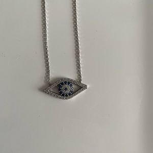 Sterling silver evil eye necklace